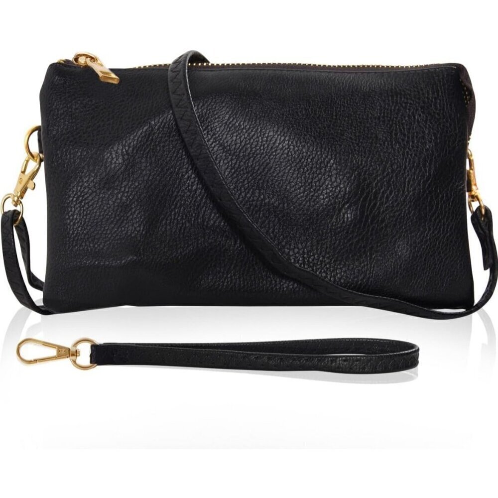 🆕Leather Wristlet Purse for Women Small Clutch with Shoulder and Wrist Straps